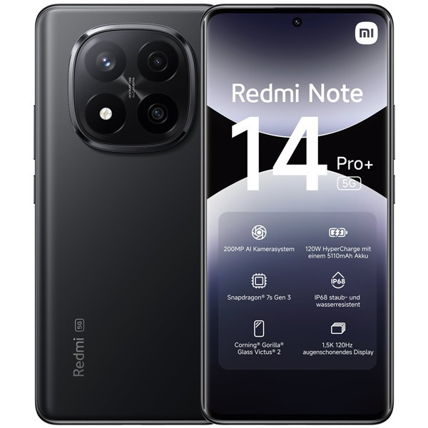 Xiaomi Redmi Note 14 Pro+ 5G dual sim 8GB RAM 256GB negro D