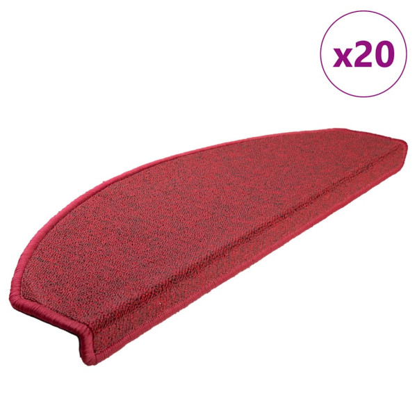 Alfombrilla escalera 20 uds rojo burdeos 65x24x4 cm D