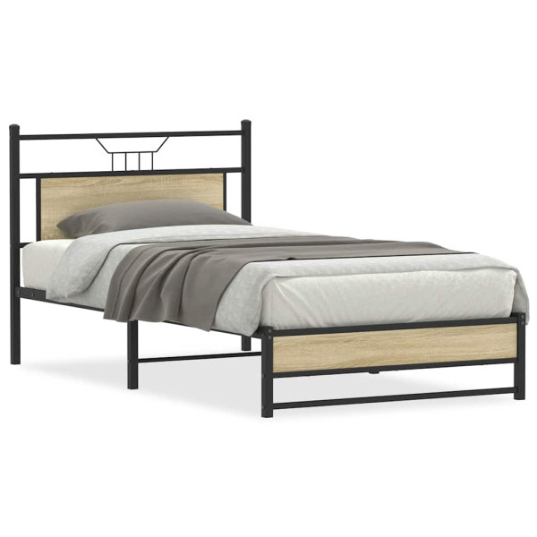 Estructura de cama sin colchón 107x203 cm madera roble Sonoma Estructura de cama sin colchón 107x203 cm madera roble Sonoma D