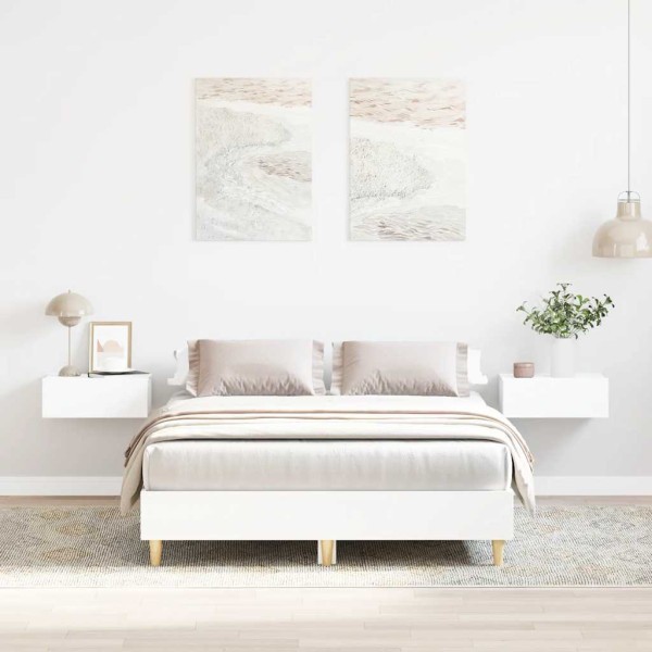 Estructura de cama sin colchón blanca 120x190 cm madera Estructura de cama sin colchón blanca 120x190 cm madera D