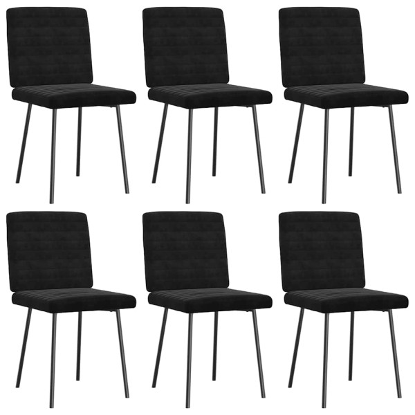 Silla de comedor 6 unidades terciopelo negro Silla de comedor 6 unidades terciopelo negro D