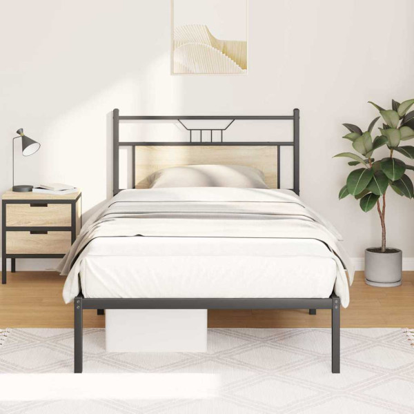 Estructura de cama sin colchón 107x203 cm madera roble Sonoma Estructura de cama sin colchón 107x203 cm madera roble Sonoma D