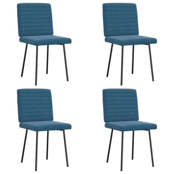 Sillas de comedor 4 unidades terciopelo azul Sillas de comedor 4 unidades terciopelo azul D