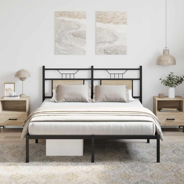 Estructura de cama sin colchón madera roble Sonoma 137x190 cm Estructura de cama sin colchón madera roble Sonoma 137x190 cm D