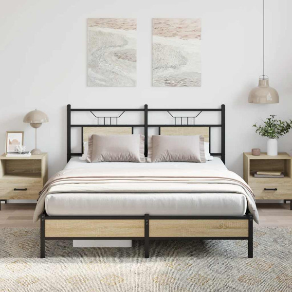 Estructura de cama sin colchón madera roble Sonoma 150x200 cm D