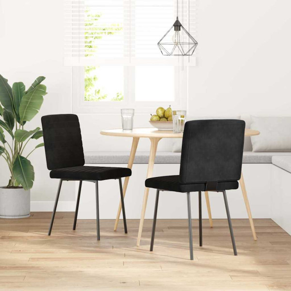 Sillas de comedor 2 unidades terciopelo negro Sillas de comedor 2 unidades terciopelo negro D