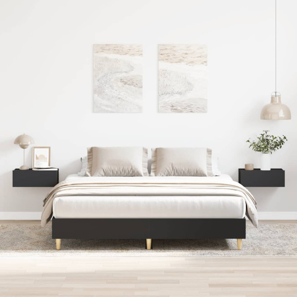 Estructura de cama sin colchón negra 140x200 cm D