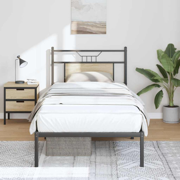 Estructura de cama sin colchón madera roble Sonoma 80x200 cm Estructura de cama sin colchón madera roble Sonoma 80x200 cm D
