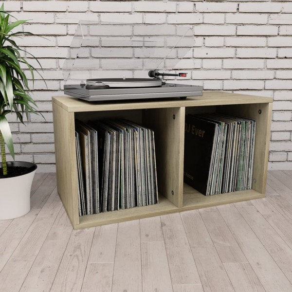 Caixa de discos de vinil de madeira revestida 71x34x36 cm D