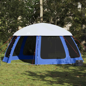 Carpa para piscina con desmontables y paredes azul 510x510 cm D