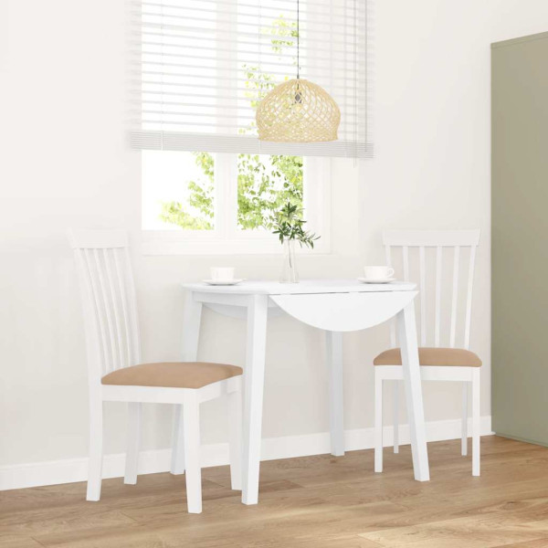 Sillas de comedor con cojines 2uds madera maciza blanco caucho Sillas de comedor con cojines 2uds madera maciza blanco caucho D
