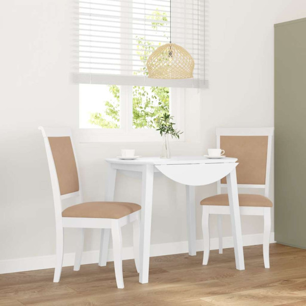 Sillas de comedor con cojines 2uds madera maciza blanco caucho D