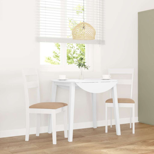 Sillas de comedor con cojines 2uds madera maciza blanco caucho Sillas de comedor con cojines 2uds madera maciza blanco caucho D