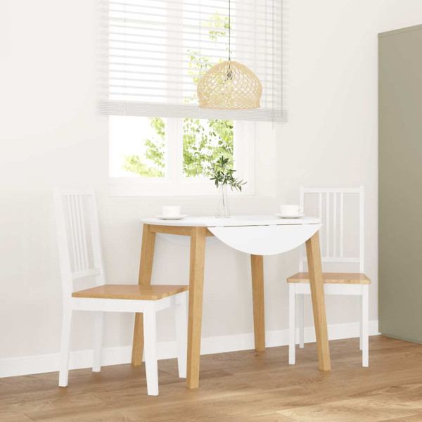 Sillas de comedor 2 unidades madera maciza de caucho blanco Sillas de comedor 2 unidades madera maciza de caucho blanco D