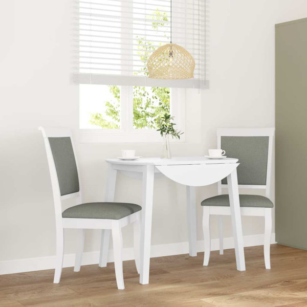 Sillas de comedor con cojines 2uds madera maciza blanco caucho Sillas de comedor con cojines 2uds madera maciza blanco caucho D