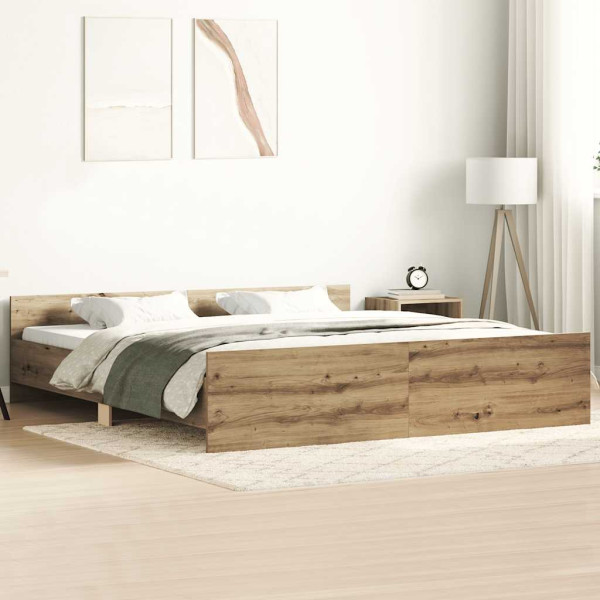 Estructura de cama sin colchón roble artesanal 160x200 cm Estructura de cama sin colchón roble artesanal 160x200 cm D