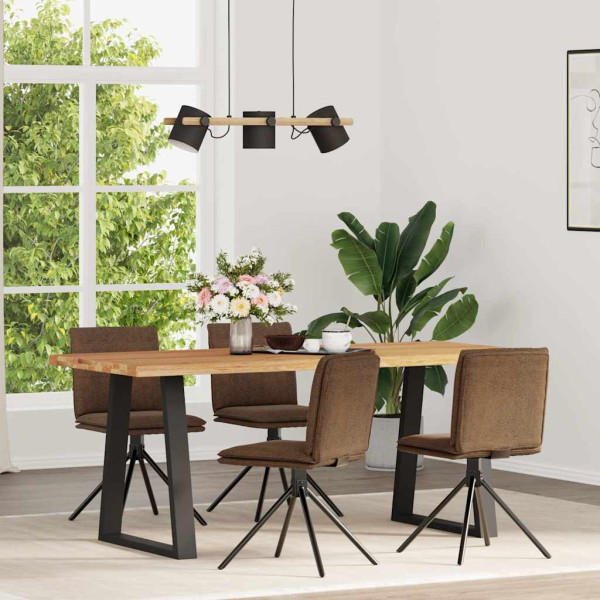 Sillas de comedor 4 unidades piel de ante artificial marrón Sillas de comedor 4 unidades piel de ante artificial marrón D