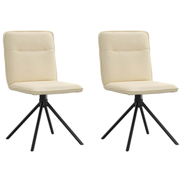 Sillas de comedor 2 unidades tela color crema Sillas de comedor 2 unidades tela color crema D
