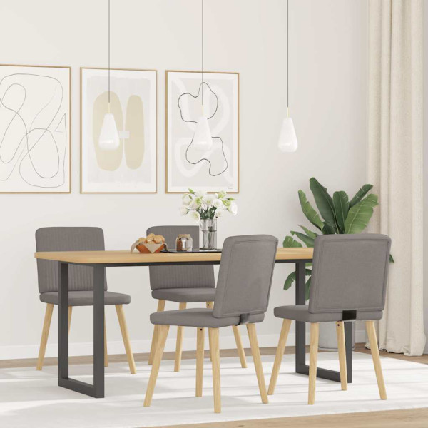 Sillas de comedor 4 unidades tela taupe Sillas de comedor 4 unidades tela taupe D