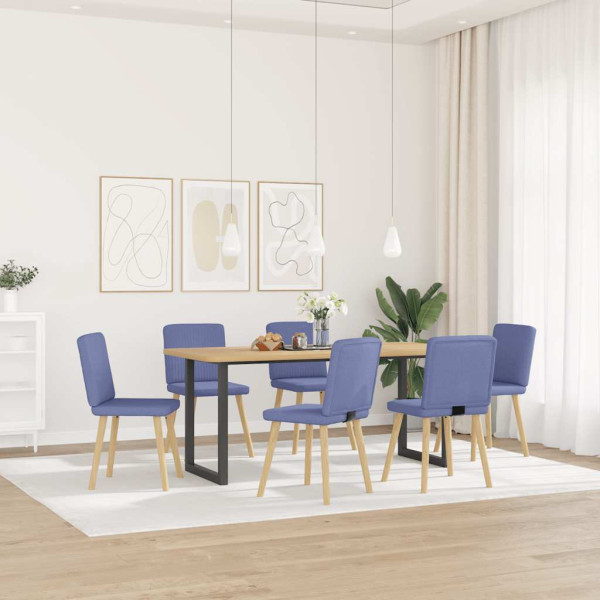 Sillas de comedor 6 uds tela azul jeans Sillas de comedor 6 uds tela azul jeans D