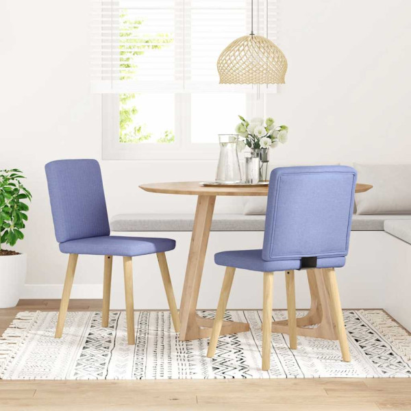 Sillas de comedor 2 uds tela azul jeans Sillas de comedor 2 uds tela azul jeans D