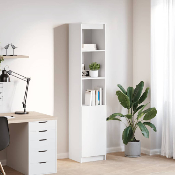 Aparador alto blanco 37.5x35x180 cm madera de ingeniería D