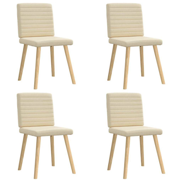 Sillas de comedor 4 unidades tela color crema Sillas de comedor 4 unidades tela color crema D