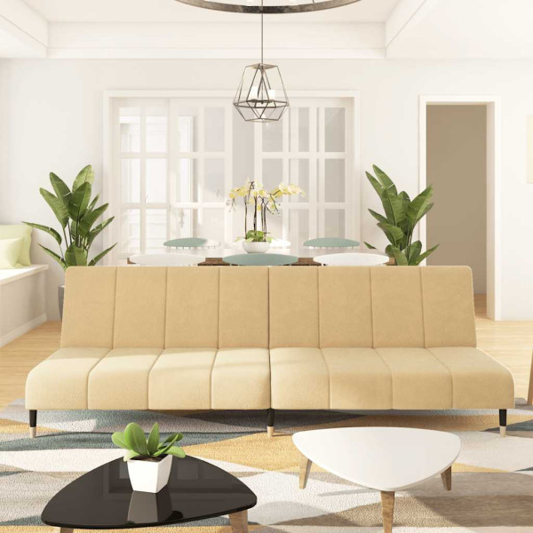 Sofá cama de 2 plazas terciopelo color crema Sofá cama de 2 plazas terciopelo color crema D