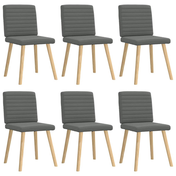 Sillas de comedor 6 unidades tela gris oscuro Sillas de comedor 6 unidades tela gris oscuro D