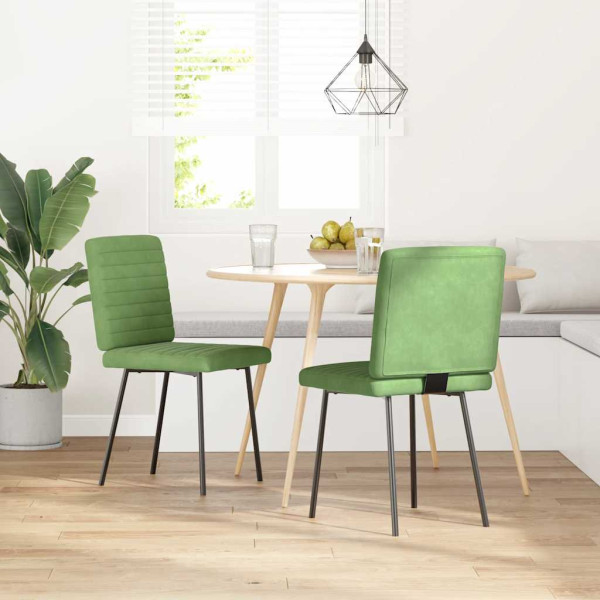 Sillas de comedor 2 unidades terciopelo verde claro Sillas de comedor 2 unidades terciopelo verde claro D