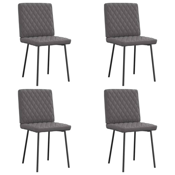 Sillas de comedor 4 unidades cuero sintético gris Sillas de comedor 4 unidades cuero sintético gris D