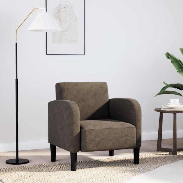 Sillón con reposabrazos gris oscuro 54 cm cuero sintética D