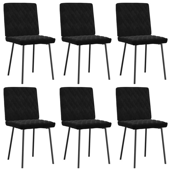 Silla de comedor 6 unidades terciopelo negro Silla de comedor 6 unidades terciopelo negro D