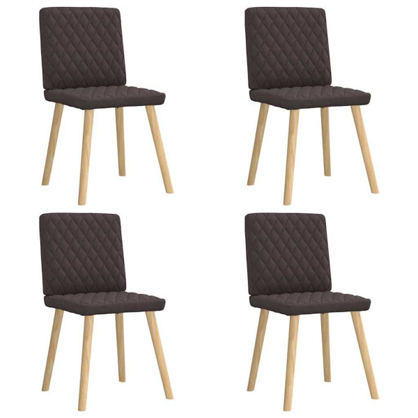 Sillas de comedor 4 unidades tela marrón oscuro Sillas de comedor 4 unidades tela marrón oscuro D