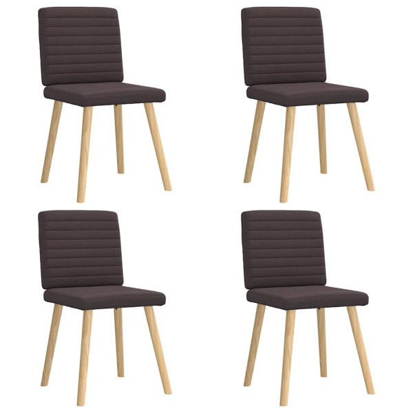 Sillas de comedor 4 unidades tela marrón oscuro Sillas de comedor 4 unidades tela marrón oscuro D