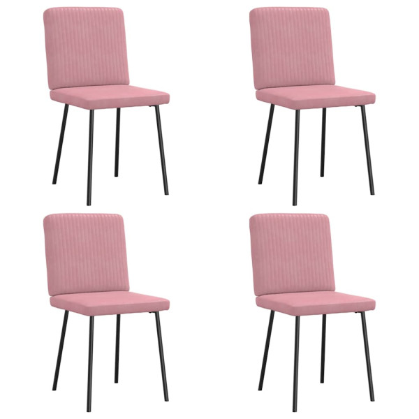 Sillas de comedor 4 unidades terciopelo rosa Sillas de comedor 4 unidades terciopelo rosa D