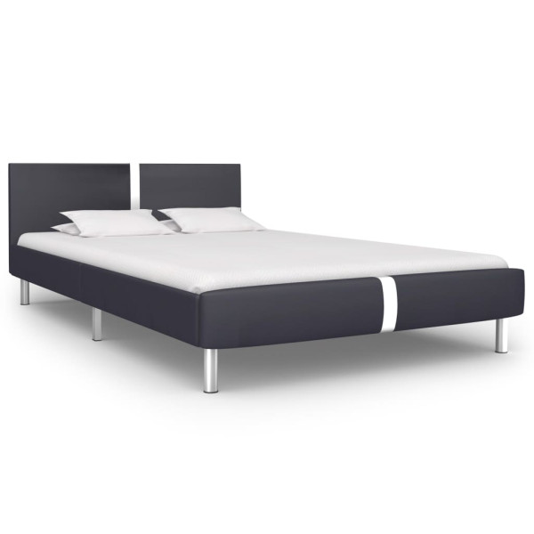 Estructura de cama sin colchón cuero sintética negra 135x190 cm Estructura de cama sin colchón cuero sintética negra 135x190 cm D