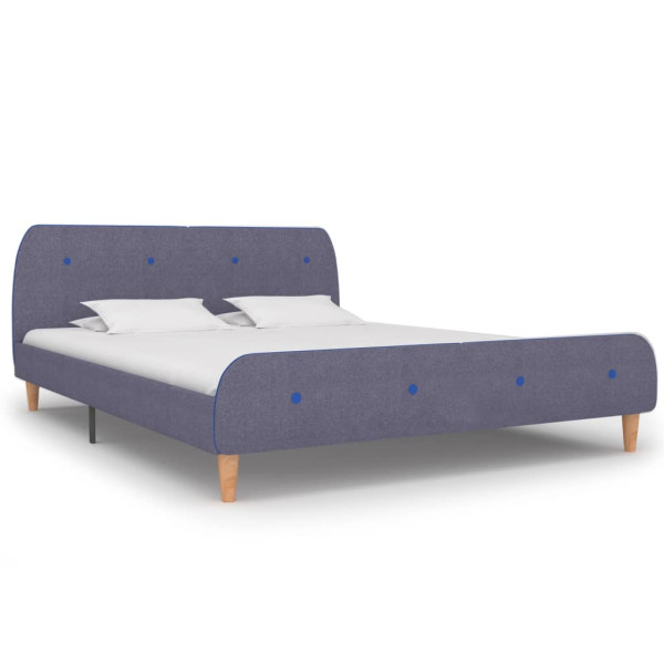 Estructura de cama sin colchón de tela gris claro 150x200 cm Estructura de cama sin colchón de tela gris claro 150x200 cm D