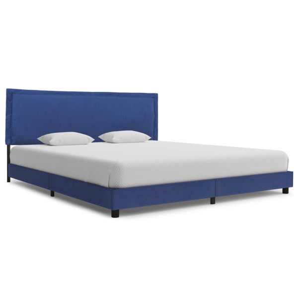 Estructura de cama sin colchón de tela azul 150x200 cm D