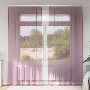 Cortinas de gasa con trabillas 2 uds morado 140x225 cm D