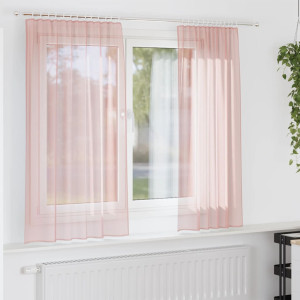 Cortinas de gasa con trabillas 2 uds rosa 140x175 cm D