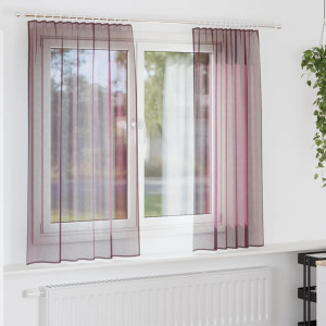 Cortinas de gasa con trabillas 2 uds morado 140x140 cm D