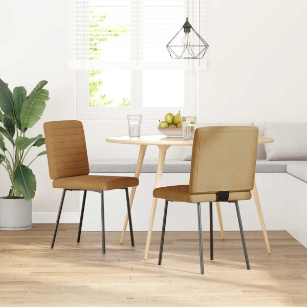 Sillas de comedor 2 unidades terciopelo marrón D
