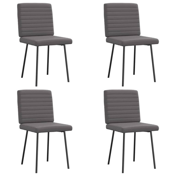 Sillas de comedor 4 unidades cuero sintético gris Sillas de comedor 4 unidades cuero sintético gris D