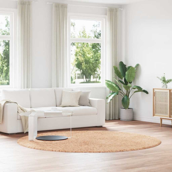 Alfombra peluda de pelo largo NAVARRA beige 240x240cm poliéster D