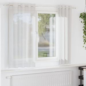 Cortinas de gasa con ojales 2 uds blanco D