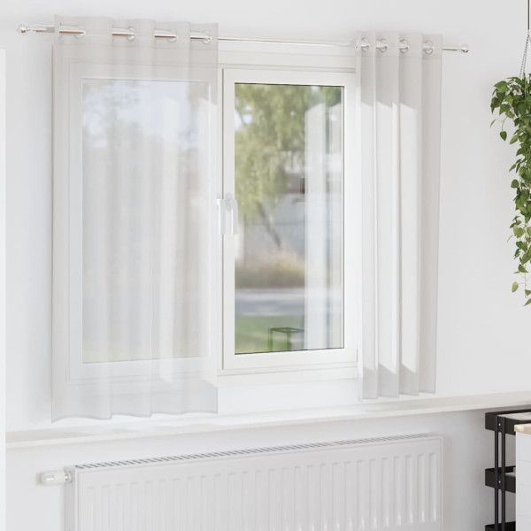 Cortinas de gasa con ojales 2 uds blanco Cortinas de gasa con ojales 2 uds blanco D