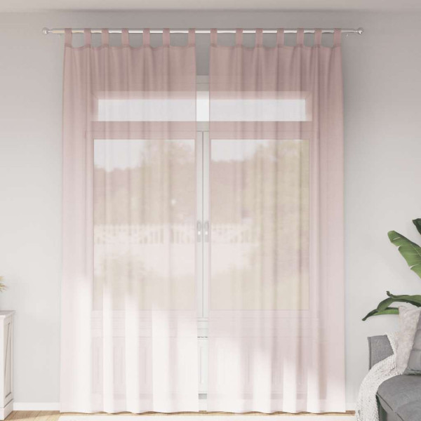 Cortinas de gasa con bolsillos para varillas 2 uds. rosa claro Cortinas de gasa con bolsillos para varillas 2 uds. rosa claro D