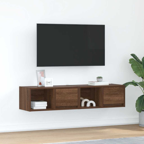 Muebles de TV 2uds Roble marrón 60x31x25.5 cm Madera ingeniería Muebles de TV 2uds Roble marrón 60x31x25.5 cm Madera ingeniería D