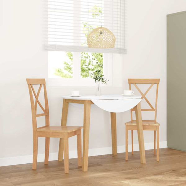 Sillas de comedor 2 unidades madera maciza de caucho D